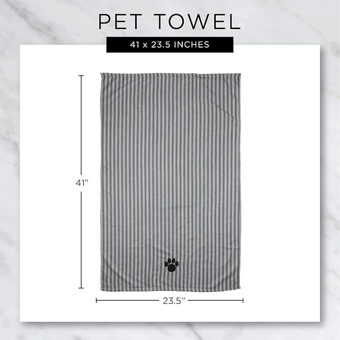 Bone Dry Pet Grooming Microfiber Towel, Embroidered Collection, X-Large,41x23.5, Lavender (Pack of 12)