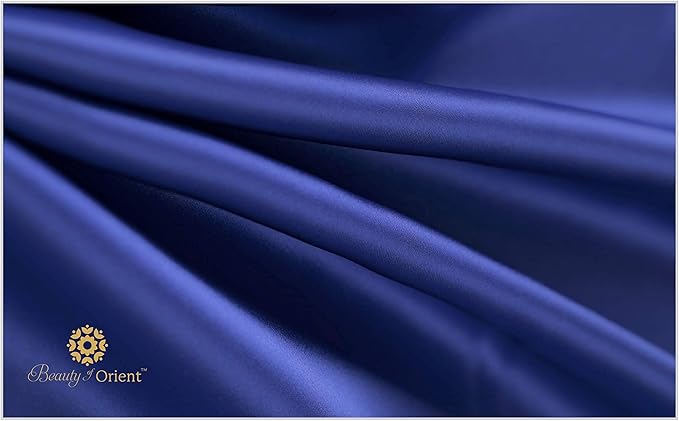 19 Momme Premium Mulberry Silk Pillowcase for Hair and Skin | Handcrafted Hypoallergenic & Anti-Acne 100% Silk Pillow Cases with Zipper | Standard - 20" x 26", Royal Navy