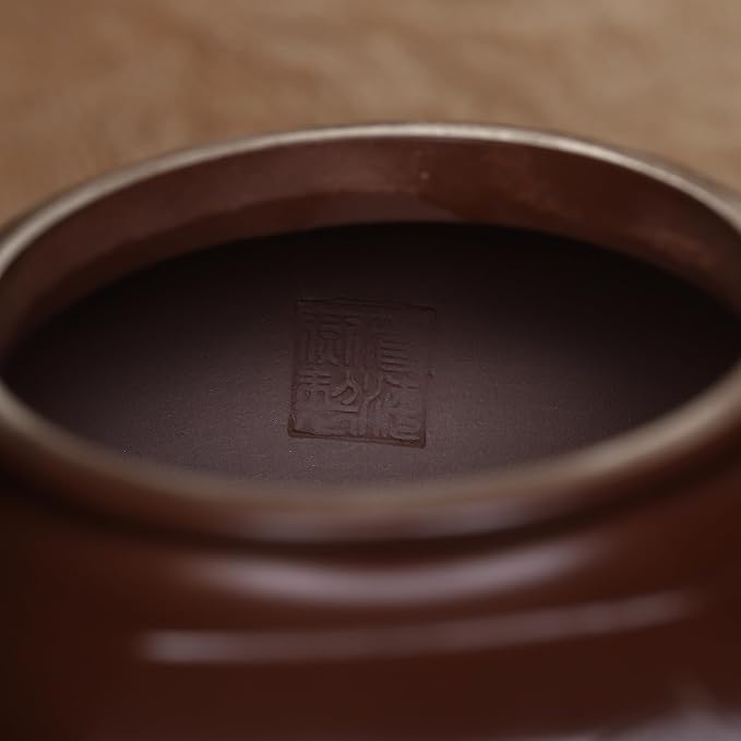 Zisha Teapot, Chinese Yixing Clay Handmade Tea Pot 9.6 Oz, Infuse Brew Kung Fu Loose Leaf Tea Maker (Fuyuan,Purple Clay)