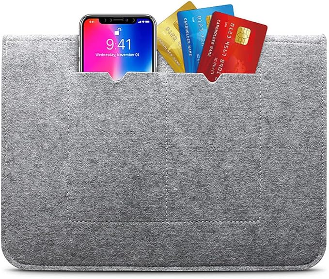Felt Laptop Bag Laptop Sleeve Tablet Case Ultra Slim Business Carrying Case Protective Bag Compatible with Apple MacBook Dell HP Microsoft Notebook (Light Gray, 13-inch)