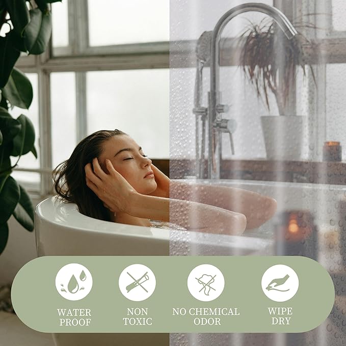 Clear Shower Curtain Liner, Heavy Duty 10G Shower Curtain, Waterproof Clear Premium PEVA with 12 Rust Proof Grommets, 72x78 Inches
