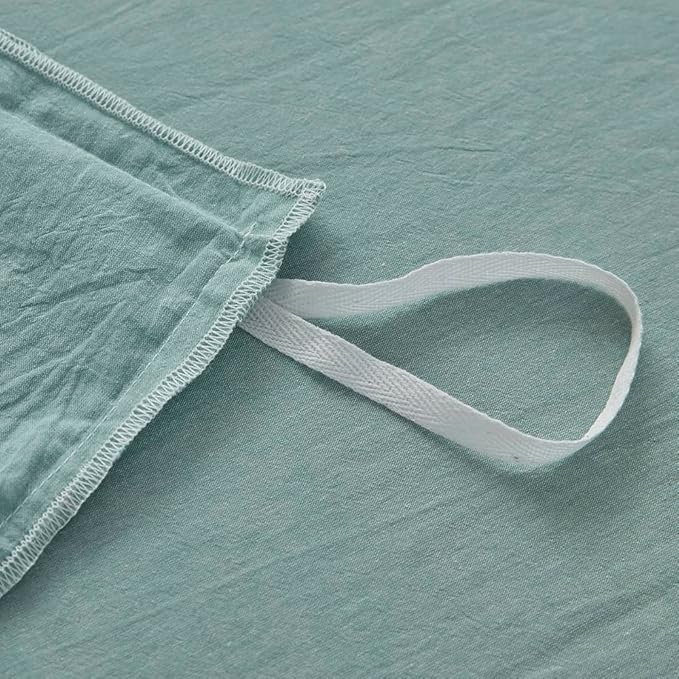 FACE TWO FACE Bedding Duvet Cover Set100% Washed Cotton Duvet Cover Linen Like Textured Breathable Durable Soft Comfy (California King, Dusty Blue)