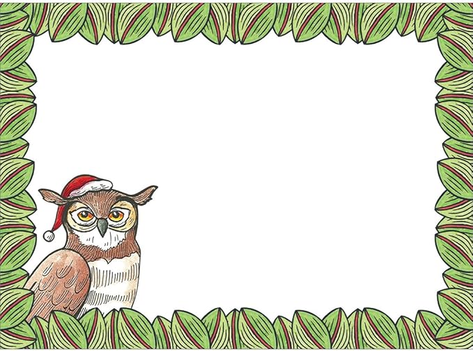 Tree-Free Greetings Christmas Cards and Envelopes, Holiday Card Set, 5 x 7 Inch Cards, Box Set of 10, Owl Be Home, (HB93236)