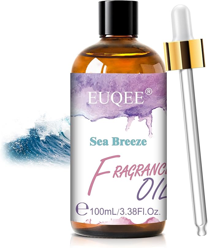 EUQEE Sea Breeze Fragrance Oil 100ml, Essential Oil for Diffuser, Candle Making, Soap Making, Laundry, Home Aromatherapy DIY Craft Supplies(3.38Fl Oz)
