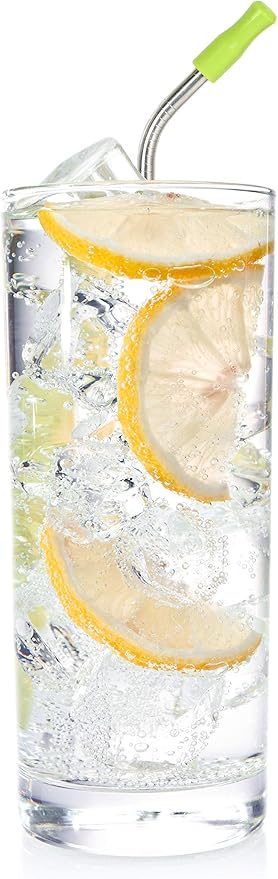 HIC Kitchen Silicone Straw Tips with Zipper Mesh Storage Bag, Reusable, Set of 24 Tips