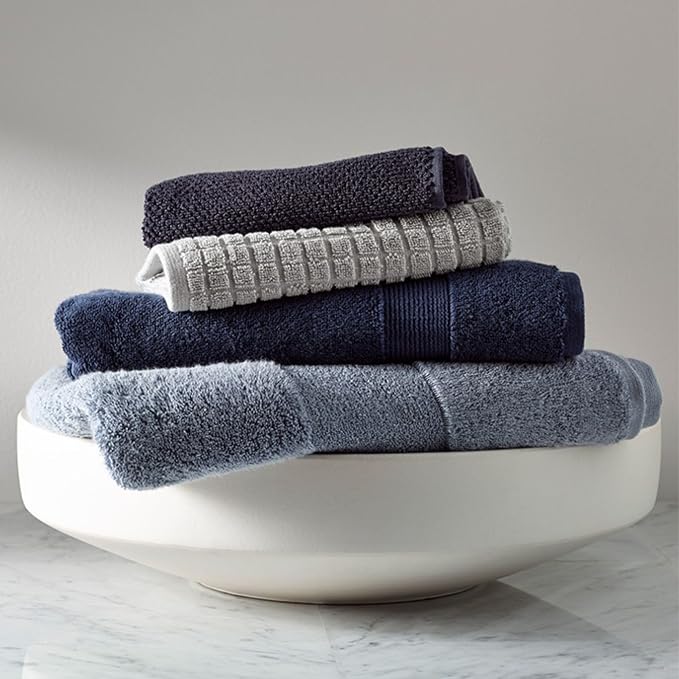Organic Cotton Textured Towels - Charcoal - 2 Bath Sheets