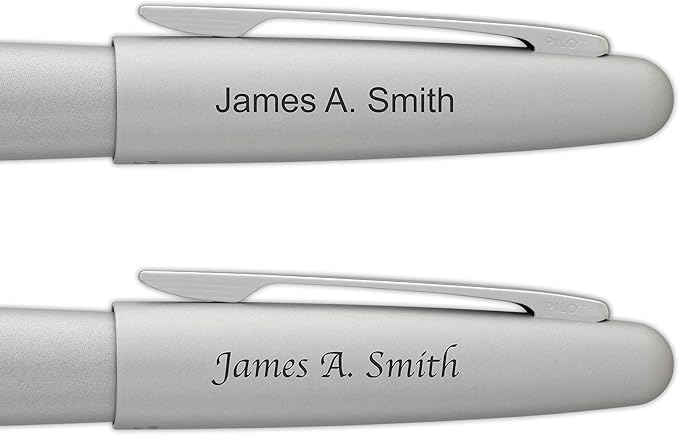 Goldspot Personalized Pilot Metropolitan Medium Point Fountain Pen in Custom Engraved Pen in Silver