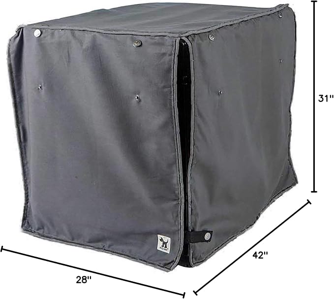 Molly Mutt I'm a Realist Dog Crate Cover, 100% Cotton Canvas Cover with 2 Roll-Up Panels, Ideal for Dog or Cat Crate, Durable, Washable, and Free of Harmful Chemicals, 42" x 28" x 31"