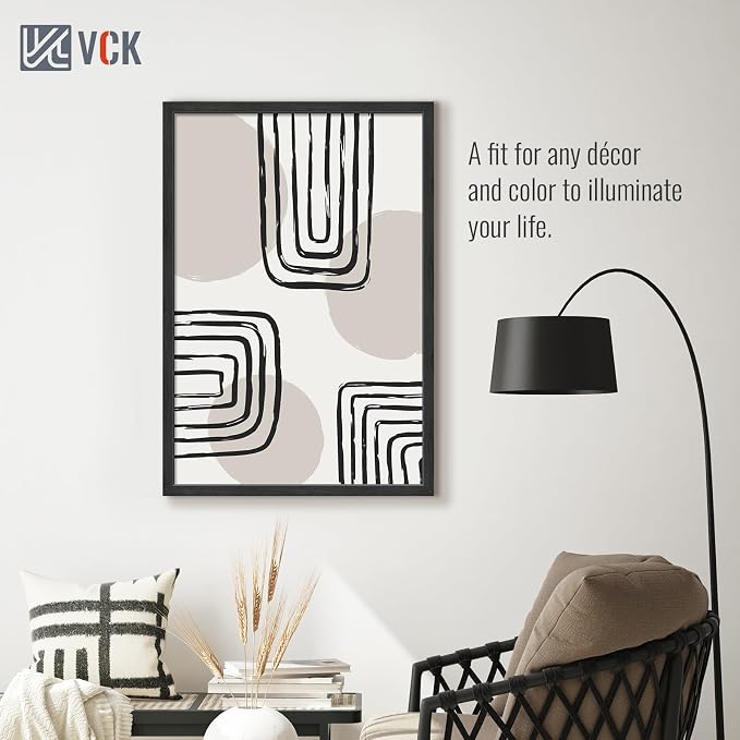 VCK 27x40 Poster Frame Solid Wood Black 3 Pack Picture Frames 27 x 40 Inches with Wall Mounting Hanging