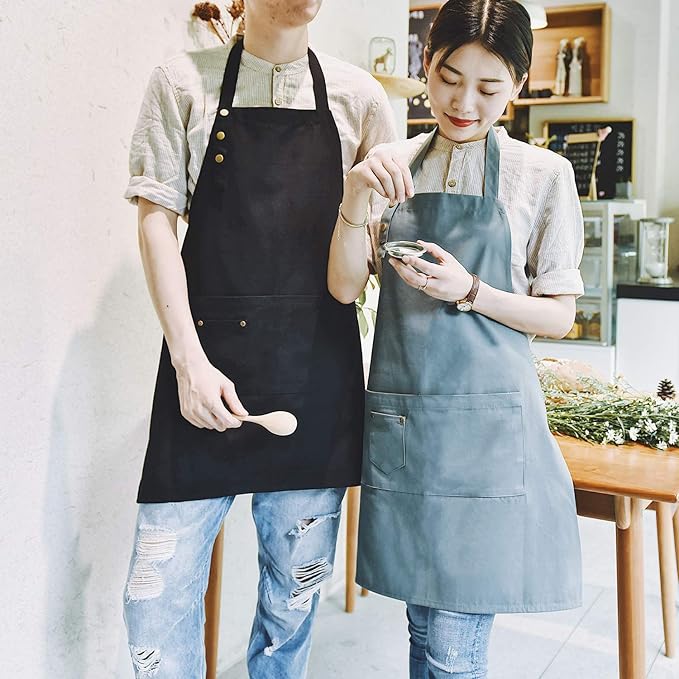 Art Aprons for Painting Pottery Ceramics, Mens Women Kitchen Cooking Aprons Waterproof Green
