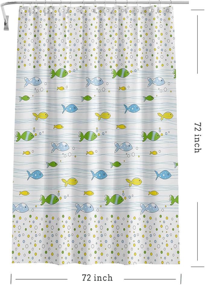 TIKABC Shower Curtain Liner, 4G PEVA Square Shower Liner, Plastic Waterproof Shower Curtains, 72x72 inch with Grommet Holes 3 Magnetic Weights