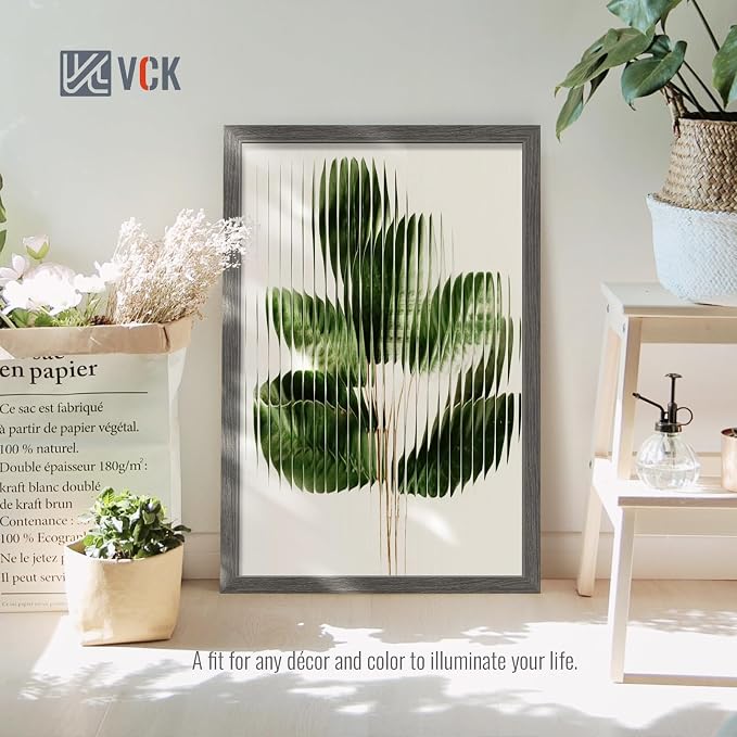 VCK 20x30 Poster Frame Set of 4 - Grey, Gallery-Quality Wood Picture Frames, 1.1-Inch Wide Border, Polished Plexiglass, Vertical or Horizontal Wall Display for Photo/Art/Prints, Grey