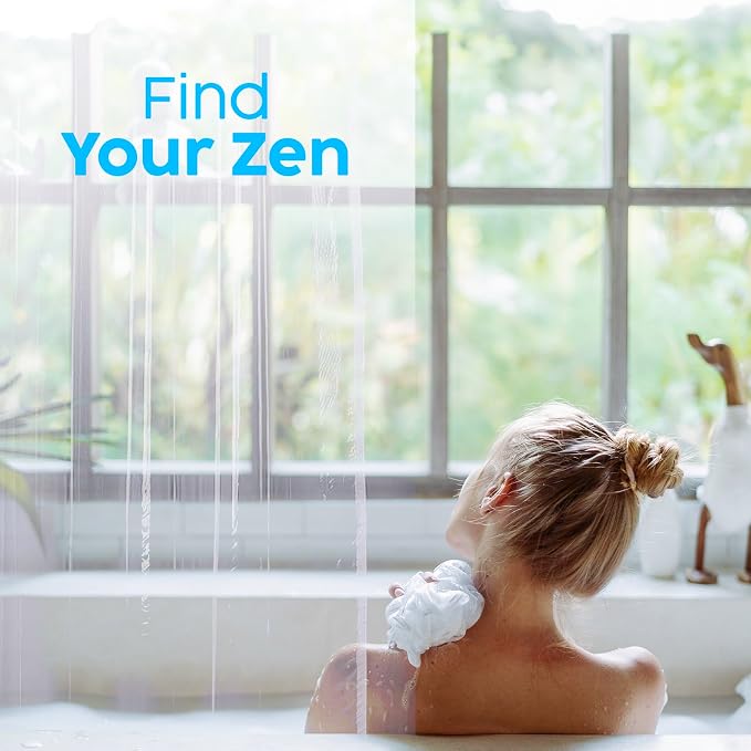 ZENO Clear Shower Curtain Liner โ 72" x 72" Premium PEVA Liner with Rustproof Grommets & 3 Magnets โ Waterproof, Lightweight Bathroom Curtain Set