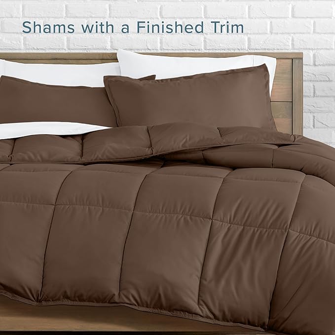 Bare Home Comforter Set - Twin/Twin Extra Long Size - Ultra-Soft - Goose Down Alternative - Premium 1800 Series - All Season Warmth (Twin/Twin XL, Cocoa)