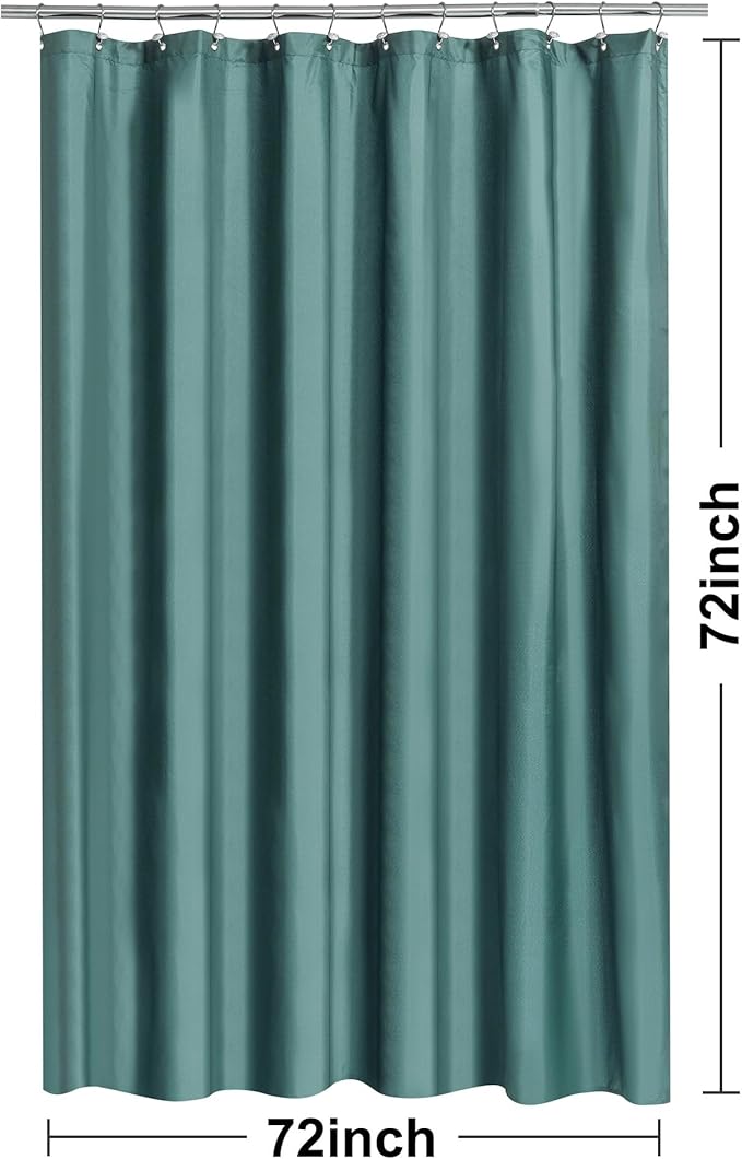 N&Y HOME Fabric Shower Curtain or Liner with Magnets- Hotel Quality, Machine Washable, Water Repellent - Teal, 72x72