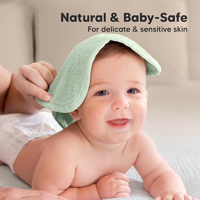 KeaBabies Baby Hooded Towel and Baby Washcloths for Newborn, Kids - Soft Bath Towels with Hood for Toddlers - Soft, Absorbent Infant Bath Cloth and Newborn Face Washcloths