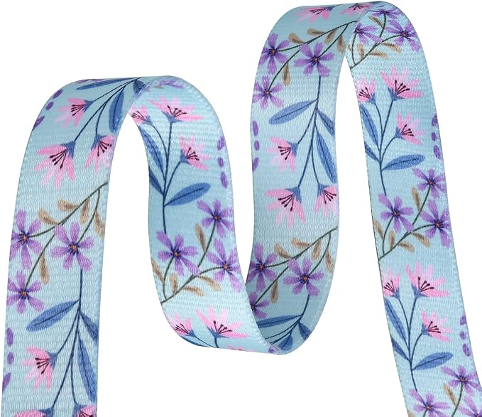 Mihqy Dog Collar with Bohemia Floral Tribal Geometric Patterns - Soft Ethnic Style Collar Adjustable for Small Medium Large Dogs(Floral Purple,L)