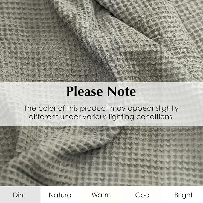 Salt Earth GOTS Certified 100% Organic Cotton Throw Blanket, 90"x90" Waffle Blankets & Throws for Bed, Throw Blanket for Couch, Cozy Christmas Blankets and Throws for Christmas Gifts (Mosstone)