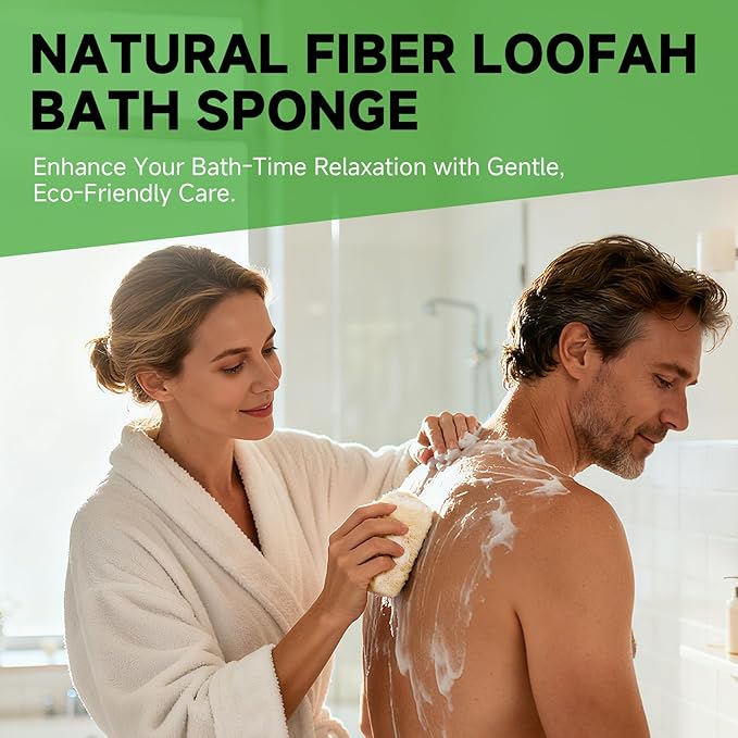 Natural Loofah Sponges – 3 Pack for Shower & Bath – Eco-Friendly Exfoliation, Body Scrubber,wash The Dishes, & Pet Grooming – Biodegradable, Chemical-Free