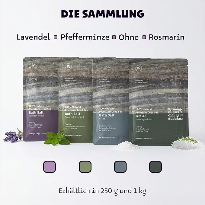 Dead Sea Salts for Soaking - Relaxing Salt Bath Soak for Body Rejuvenation - Natural Mineral Salts - Coarse Dead Sea Salt Bath Salts for Women & Men w/Lavender Infused Essential Oil (2.2lb)