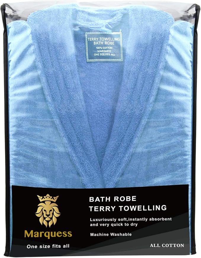 Marquess All-Cotton Bathrobe Thick Plush Cloth Housecoat Terry Toweling, Sweat Steaming Clothes Comfortable & Warm