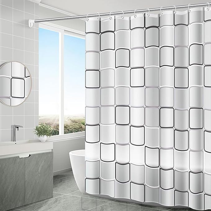 Plastic Shower Liner - Premium EVA 5G Shower Curtain Liner with Rustproof Grommets and 3 Weighted Magnets, Waterproof Shower Curtain for Bathroom(Classic Square, 72”*72”)