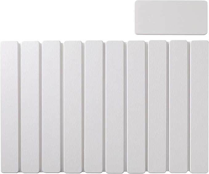 2PCS Large Stone Dish Drying Mat for Kitchen Counter, Fast Dry Diatomaceous Earth Mat – Foldable Stone Mat for Dishes, Utensils, Soap Dish – Non-Slip & Heat Resistant – (23.6"×15.3" & 8"×4") – White