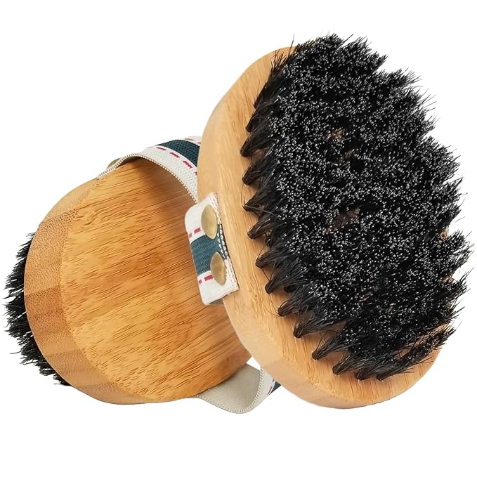 Boar Bristle Dog Brush with Elastic Band and Ergonomic Touch Oval Palm for Pets