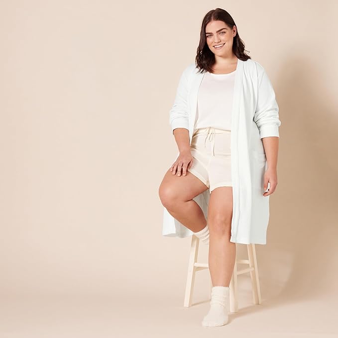 Amazon Essentials Women's Lightweight Waffle Full-Length Bath Robe with Pockets (Available in Plus Size)