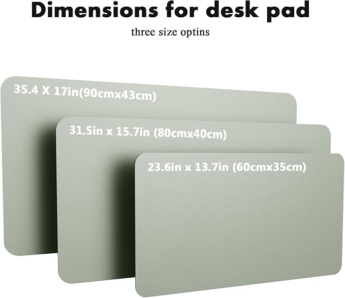 YSAGi Double-Sided Desk Pad, 23.6"x13.7"Leather Desk Mat, Eco Cork Desk Pad Protector,Large Mouse Pad,Waterproof Desk Blotter for Office/Home(Grayish Green)
