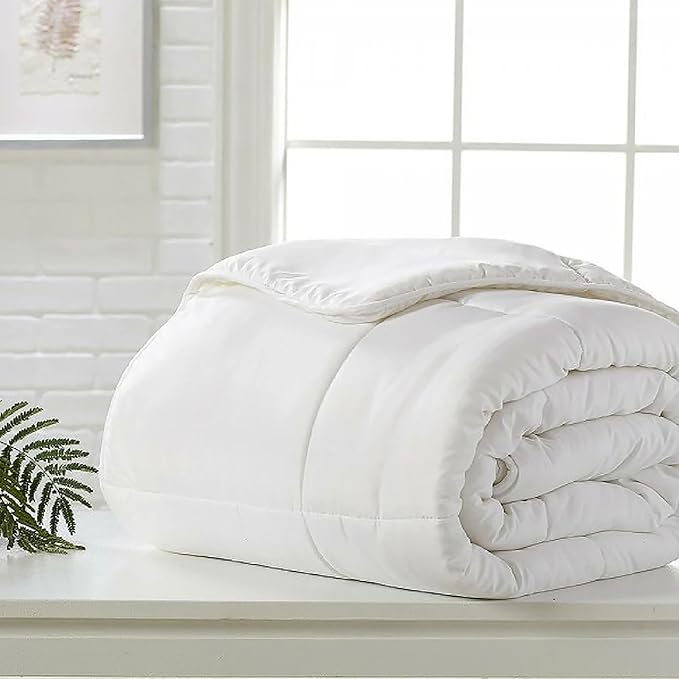 ORGANIC TEXTILES Organic Down Alternative Comforter, Eco-Friendly, Non-Toxic White (King, Light Fill)