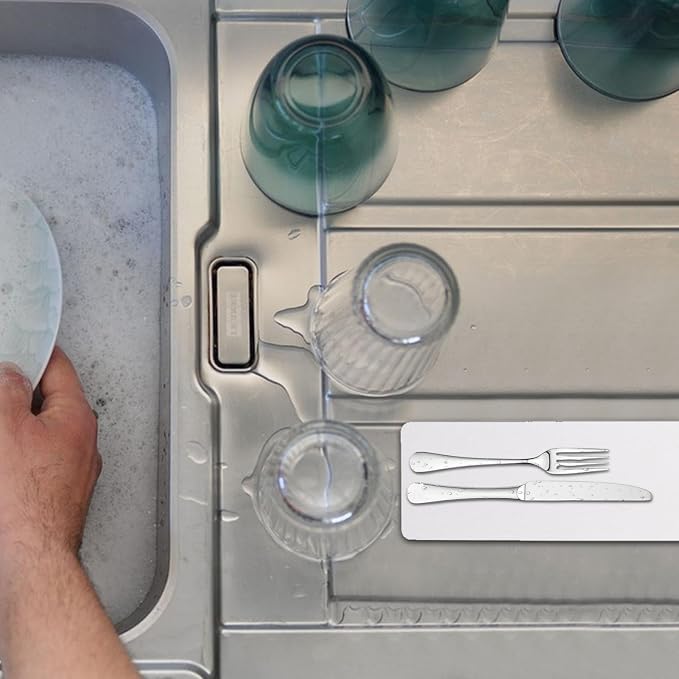 Water Absorbing Stone Tray for Sink - Non-Slip Fast-Drying Diatomite Coasters,Kitchen Soap Tray, Water Absorbing Stone Used for Hand soap & Cups & Plants and Cosmetic Bottles