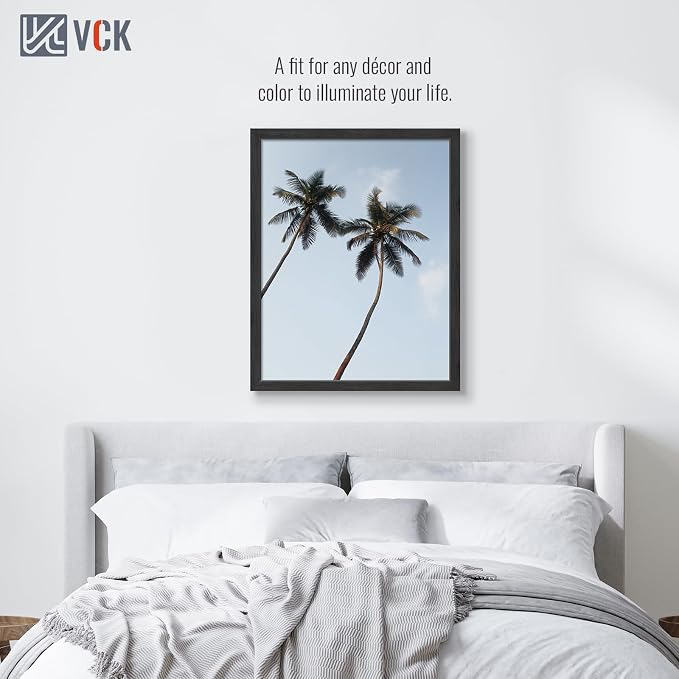 VCK 22x28 Poster Frame Solid Wood Black 3 Pack Picture Frames 22 x 28 Inches with Wall Mounting Hanging