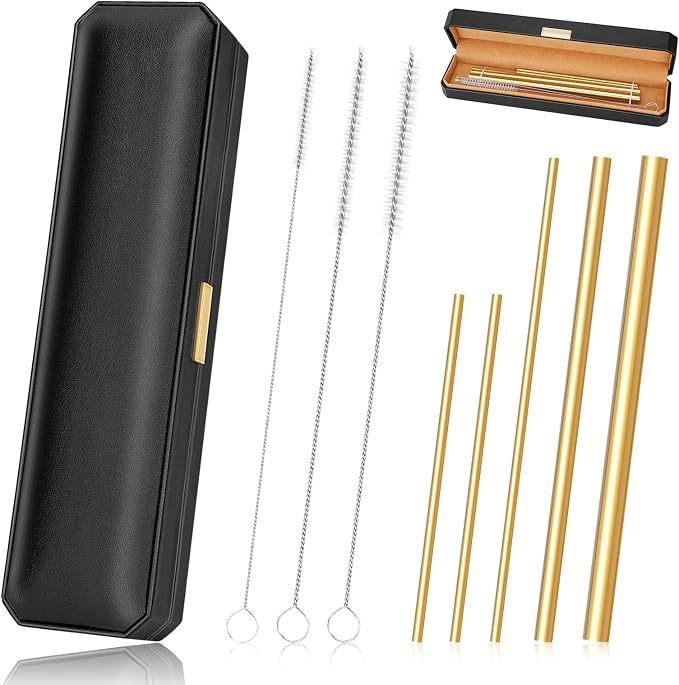 Singing Straw for Vocal Training - 3 Sizes of Singing Straw Tool Set, Stainless Steel Vocal Training and Healing Aid, to Improve, Train & Heal Your Voice(Golden,Gift Box)