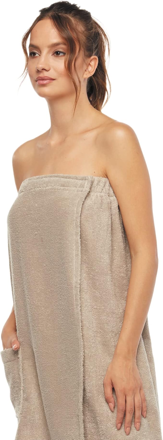 Arus Women's Bathrobe GOTS Certified Organic 100% Turkish Terry Cotton Robe Adjustable Closure Bath Wrap
