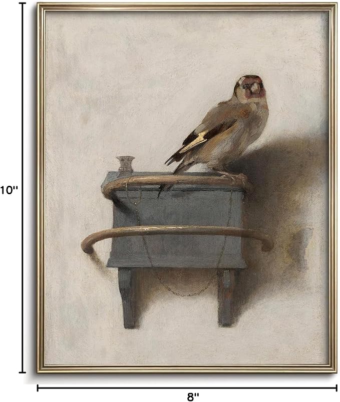 Vodefoad Retro Bird wall art Neutral bird Still Life Canvas Prints Painting Cottage Oil Art Print Country Field Style Birds Vintage Wall Decor for Gallery Kitchen Living Room Bedroom (UNFRAMED 8x10in)