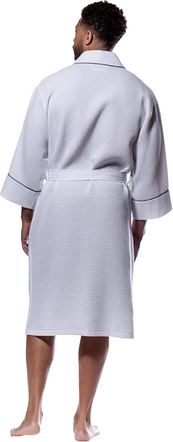 Turquaz Lightweight Waffle Knit Kimono Bathrobe - Soft Cotton Blend Spa Robe, Fast-Drying Full-Length Unisex Robes for Women