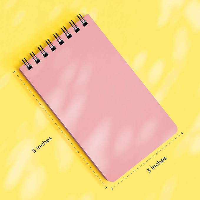 Small Spiral Notebook 8 Pack, 3x5 Pocket Notebooks Top Spiral, 60 Sheets Each Mini Notepad for Note Taking, To Do Lists, Travel, Office & School Supplies, Portable Note Pads