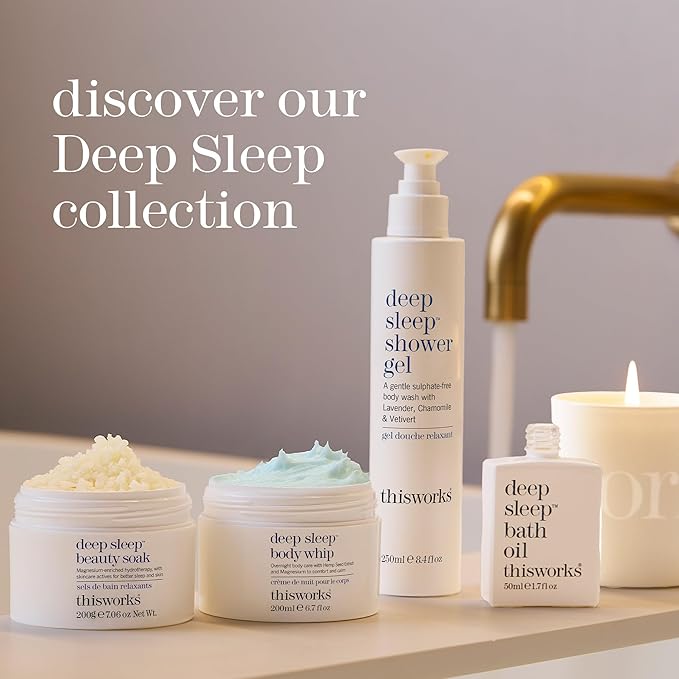 This Works Deep Sleep Pillow Talk Set – Natural Sleep Remedy Duo with Lavender, Camomile & Vetivert – 75ml Pillow Spray & 5ml Stress-Check Roll-On ($42 Value Set)