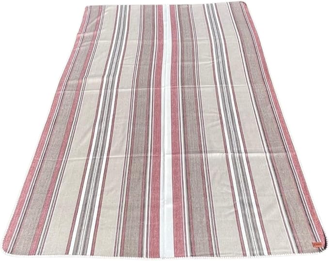 Alpaca Wool Throw Blanket, Rosé Stripes, 65"x48" | Ultra-Soft, Warm & Breathable, Hypoallergenic, Non-Itchy Alpaca Fabric, Lightweight for Couch, Bed & Travel
