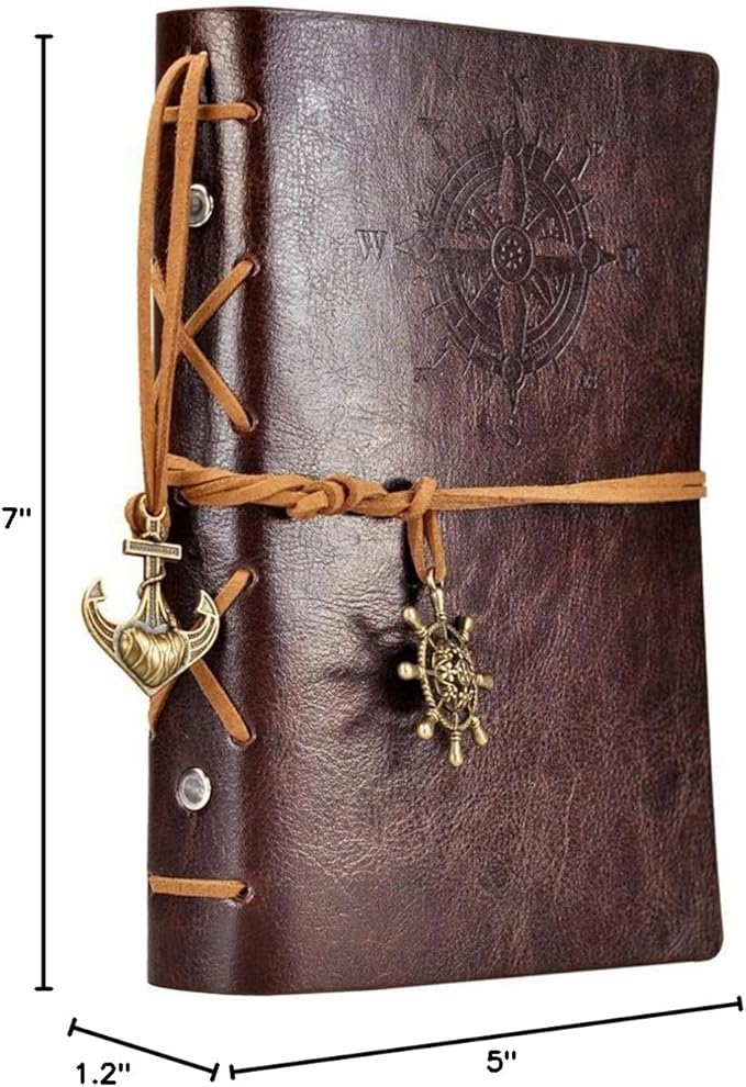 EvZ 7-Inch Refillable A6 Binder Notebook - Premium Vegan Leather Personal Planner, Eco-Friendly Journal with 6-Ring Loose-Leaf System for Writing, Business, and Creative Sketches, Coffee