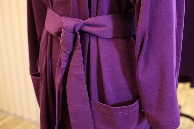 Women's Bathrobe Spa Robe, 100% Organic Cotton, Lightweight Super Soft Travel & Eco-Friendly (6 Colors)