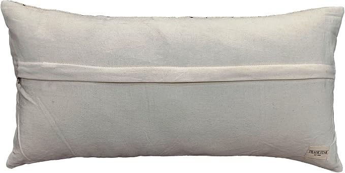 Trade Star Decorative Modern Luxurious Bedding Pillow 100% Cotton Throw Pillow Cover Rectangular Pillow Cover Lumbar Cushion Case for Home Decor (Ivory Phoenix 12X24 INCHES)