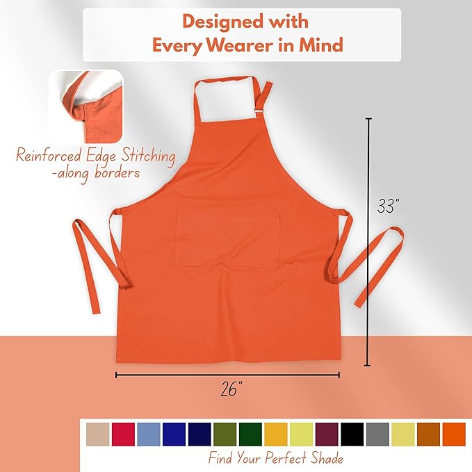 Native Fab Kitchen Apron 2 Pack - 100% Cotton Adjustable, Durable Apron with Pockets, Perfect for Cooking, Baking, Grilling