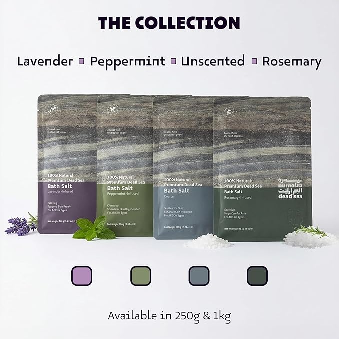 Dead Sea Salts for Soaking - Relaxing Salt Bath Soak for Body Rejuvenation - Natural Mineral Salts - Coarse Dead Sea Salt Bath Salts for Women & Men w/Lavender Infused Essential Oil (8.82 oz)