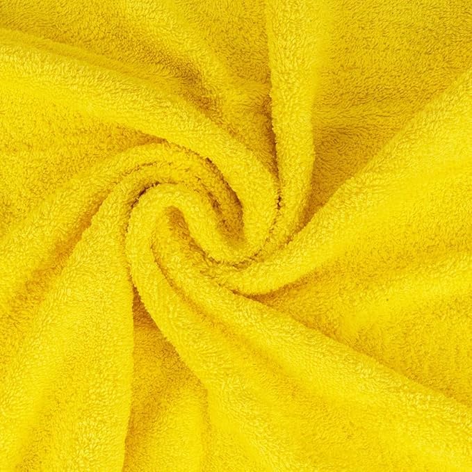 CASA COPENHAGEN Solitaire 6Pcs 100% Egyptian Cotton Large Designer Towels Gift Set- Light Yellow, 600GSM, 2Bath 2Hand 2Washcloths, Bath Towels for Bathroom Set for Women & Men