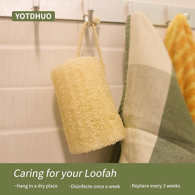 Natural Loofah Sponge Exfoliating Body Scrubber(6" Economical 4Pack),Organic Luffa for Women and Men in Shower