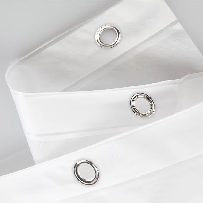 iDesign PEVA Waterproof Shower Curtain Liner, Clear, 72" x 70" | 12 Reinforced Buttonholes