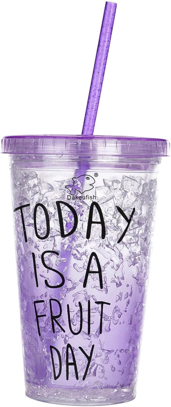 Dakoufish BPA-Free 12 Piece 9 Inch Reusable Clear Plastic Glitter Sparkle Drinking Straw Plus one Cleaning Brush (6color,9inch)