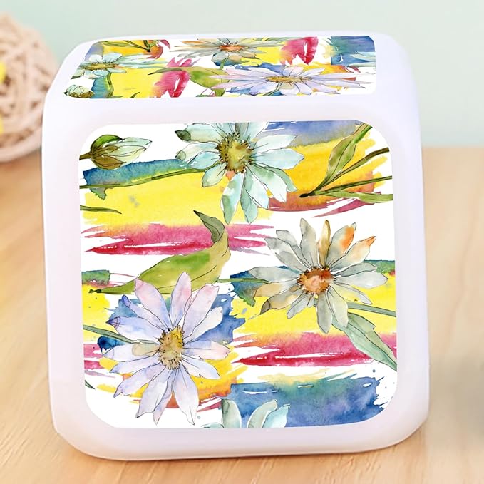 Digital Alarm Clock,Daisy Floral Botanical Flower 7 Color Change LED Digital Alarm Clock with Date Thermometer for Toddlers,Girls and Boys